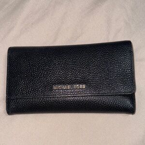 Michael Kors Black Pebbled Leather Clutch